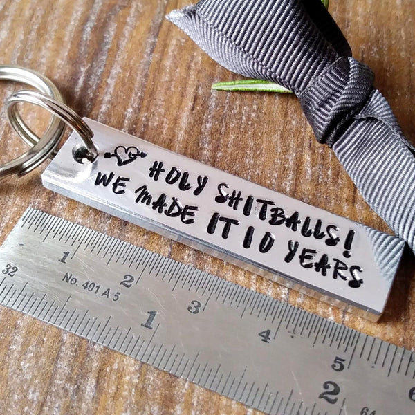 Personalised Chunky Bar Keyring | Funny 10th Anniversary Gifts-Keyring-Sparkle & Dot Designs