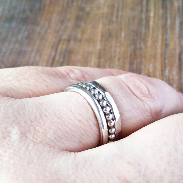 Sterling Silver Stacking Ring-Full Ring-Sparkle & Dot Designs