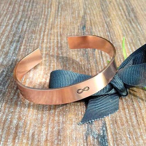 Personalised Unisex Copper Anniversary Infinity Bracelet-Bracelet-Sparkle & Dot Designs
