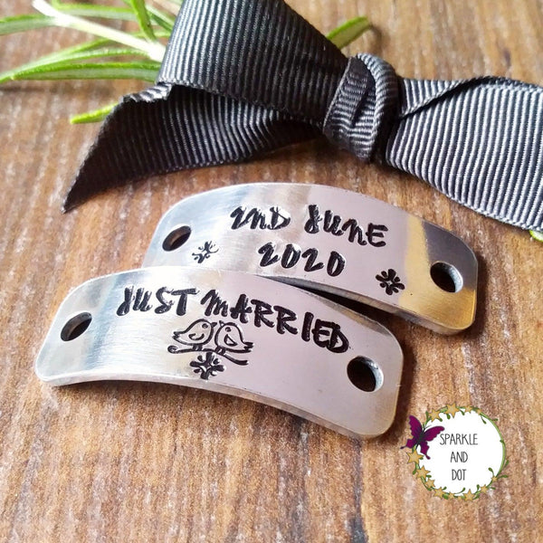 Bridal Flat Shoe Personalised Sneaker Trainer Lace Tags-Trainer Tags-Sparkle & Dot Designs