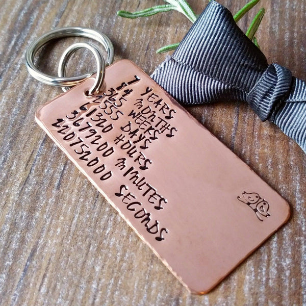 Copper 7th Wedding Anniversary | Countdown Keyring | Personalised Gifts-Keyring-Sparkle & Dot Designs