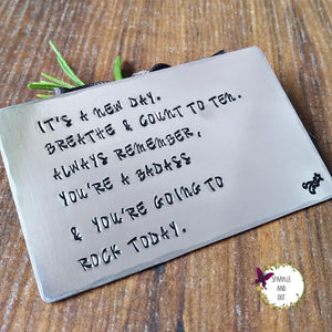 Positive Quote Hand Stamped Wallet Card-Wallet Card-Sparkle & Dot Designs