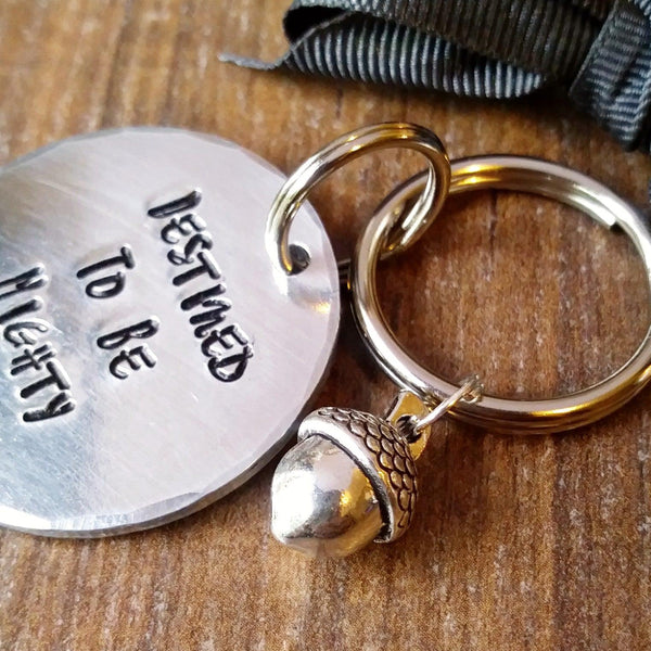 Destined To Be Mighty Acorn Keyring-Keyring-Sparkle & Dot Designs