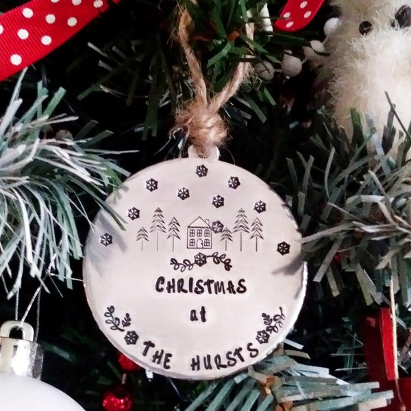 Family Christmas Tree Decoration Newlywed Bauble-Christmas Keepsake-Sparkle & Dot Designs