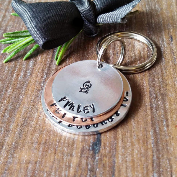 This Daddy Belongs To Copper Mixed Metal Keyring-Keyring-Sparkle & Dot Designs
