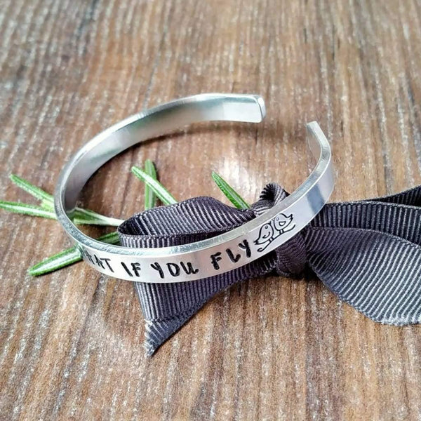 But Oh My Darling What If You Fly Quote Bracelet-Bracelet-Sparkle & Dot Designs