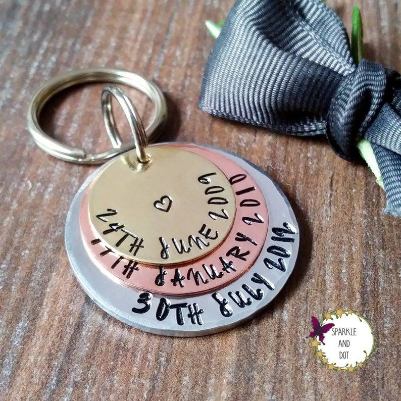 Special Dates Mixed Metal Anniversary Keyring-Keyring-Sparkle & Dot Designs
