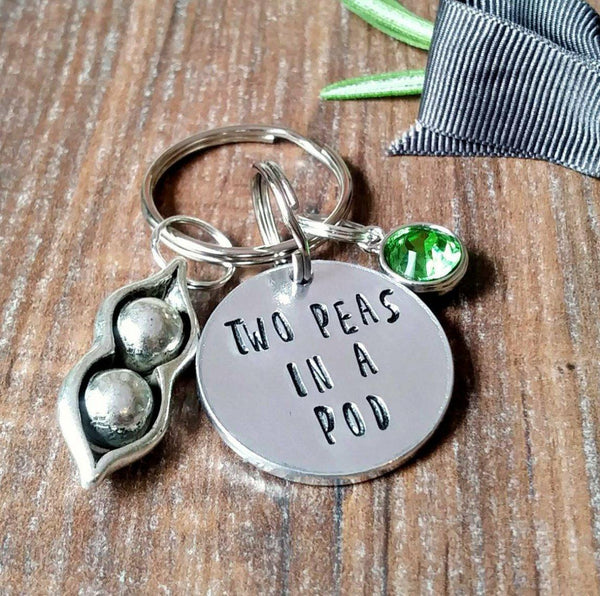 Two Peas In A Pod Best Friend Keyring-Keyring-Sparkle & Dot Designs