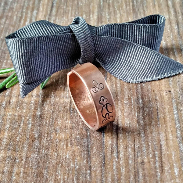 Pretty Copper Cuff Ring-Ring-Sparkle & Dot Designs