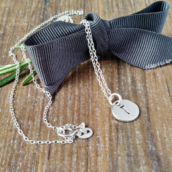 Silver Minimalist Personalised Initial Necklace-Necklace-Sparkle & Dot Designs